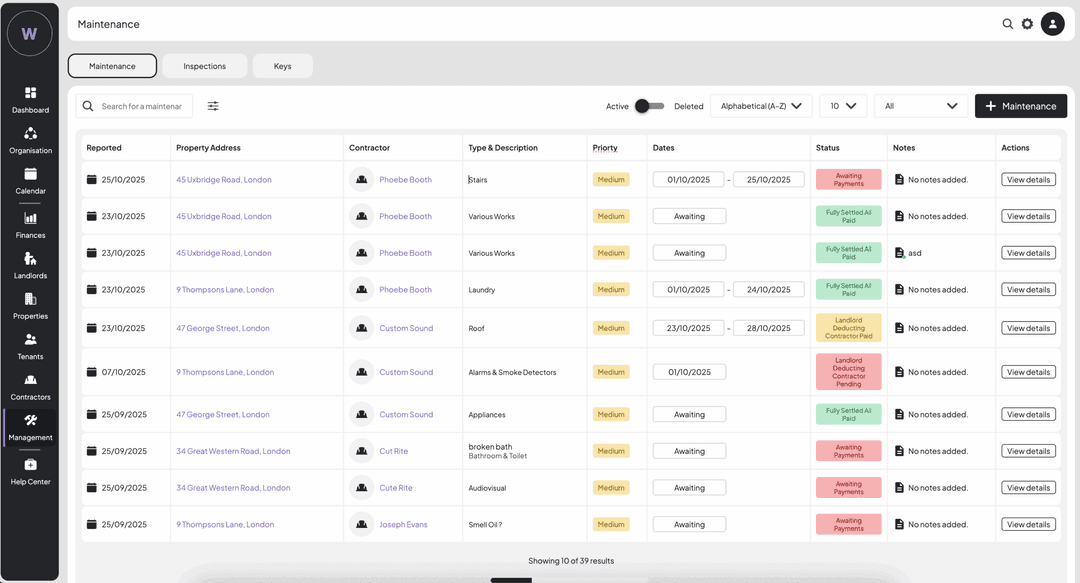 Maintenance
Maintenance